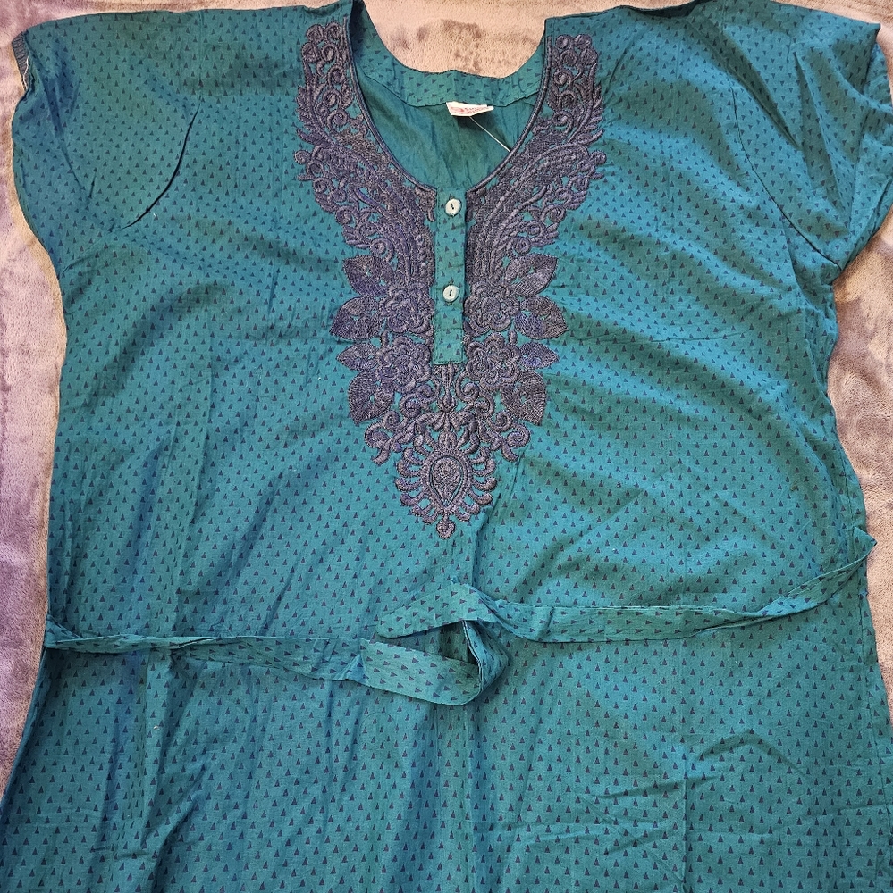 Ethnic Maxi Dress | Women's Dress | Green Blue Color | New, never worn